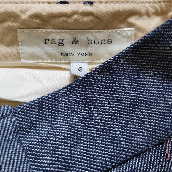 Rag & Bone Claud Raw Denim Cotton Hemp Lagenlook Straight Leg Trouser Pants 4 - Picture 3 of 12